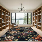 Ornate Floral Tapestry Rose Garland Rug