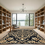 Golden Rose Scrollwork Medallion Rug