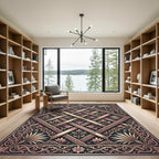 Ornate Rose Gold Trellis Floral Rug