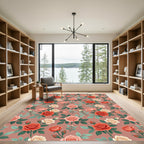 Rose Garden Botanical Print Rug