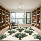 Green Fern Eucalyptus Botanical Arrangement Rug
