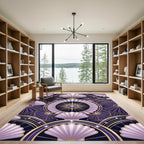 Art Deco Radiant Violet Shell Medallion Rug