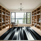 Monochrome Vertical Flowing Stripes Rug