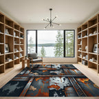 Industrial Rusty Grungy Distressed World Map Rug