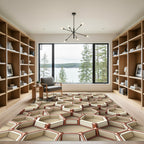 Modern Metallic Geometric Honeycomb Hexagon Rug