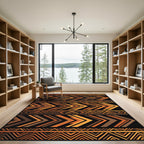 Bold Amber Geometric African Arrow Rug