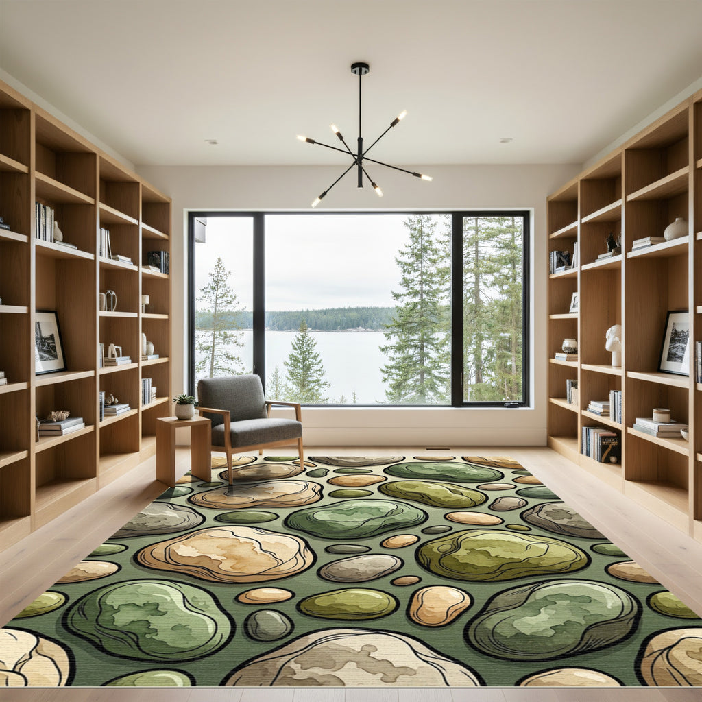 Earthy Pebble Medley Composition Rug