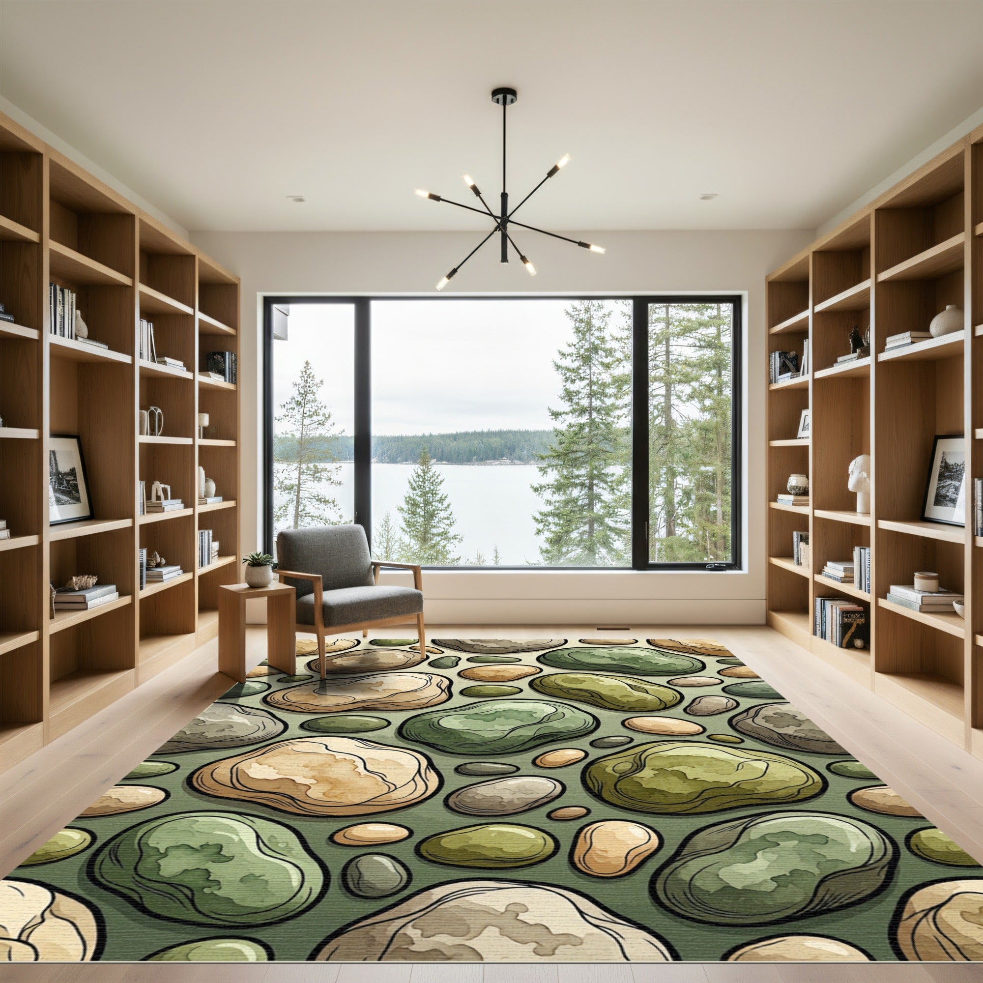 Earthy Pebble Medley Composition Rug