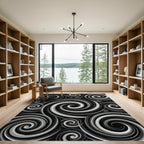 Monochromatic Swirling Galaxy Vortex Rug