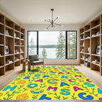 Vibrant Alphabet Garden Pattern Rug