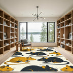 Mid-Century Modern Mustard Black Mouse Rug