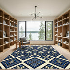 Indigo Geometric Diamond Artisan Tile Rug