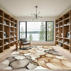 Neutral Ethereal Marble Ink Flow Rug
