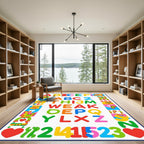 Colorful Alphabets Numbers and Shapes Rug