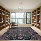 Rose Gold Floral Mandala Scroll Rug