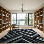 Monochromatic Slate Herringbone Weave Rug