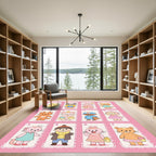 Whimsical Cute Animal Alphabet Collage Rug