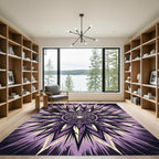 Radiant Purple Star Burst Geometric Rug