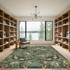 Sage Green Moth and Wildflower Meadow Rug