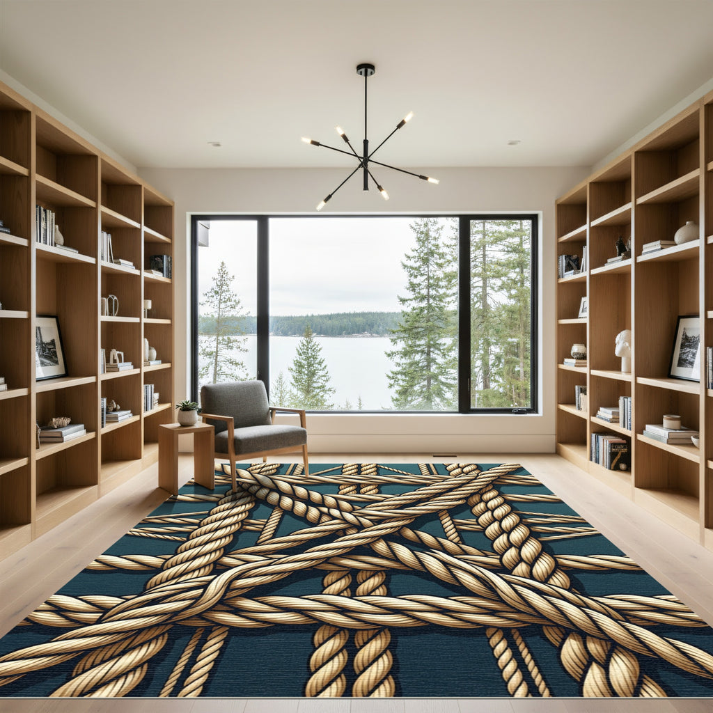 Woven Natural Rope Lattice Area Rug