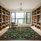 Antique Gold Star Floral Scrollwork Rug