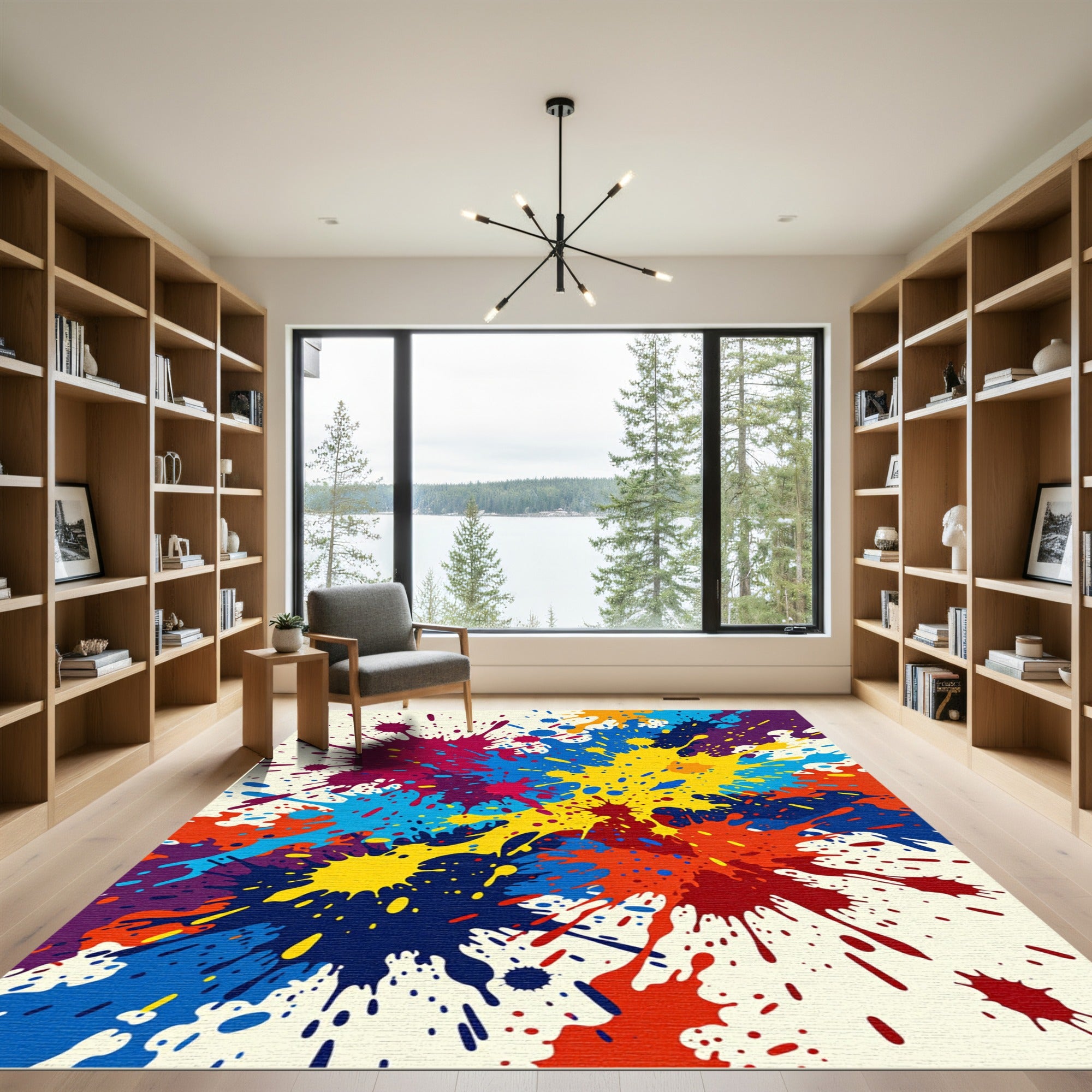 Vibrant Splash Ink Burst Rug