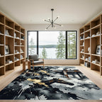 Industrial Horse Abstract Ink Splash Rug