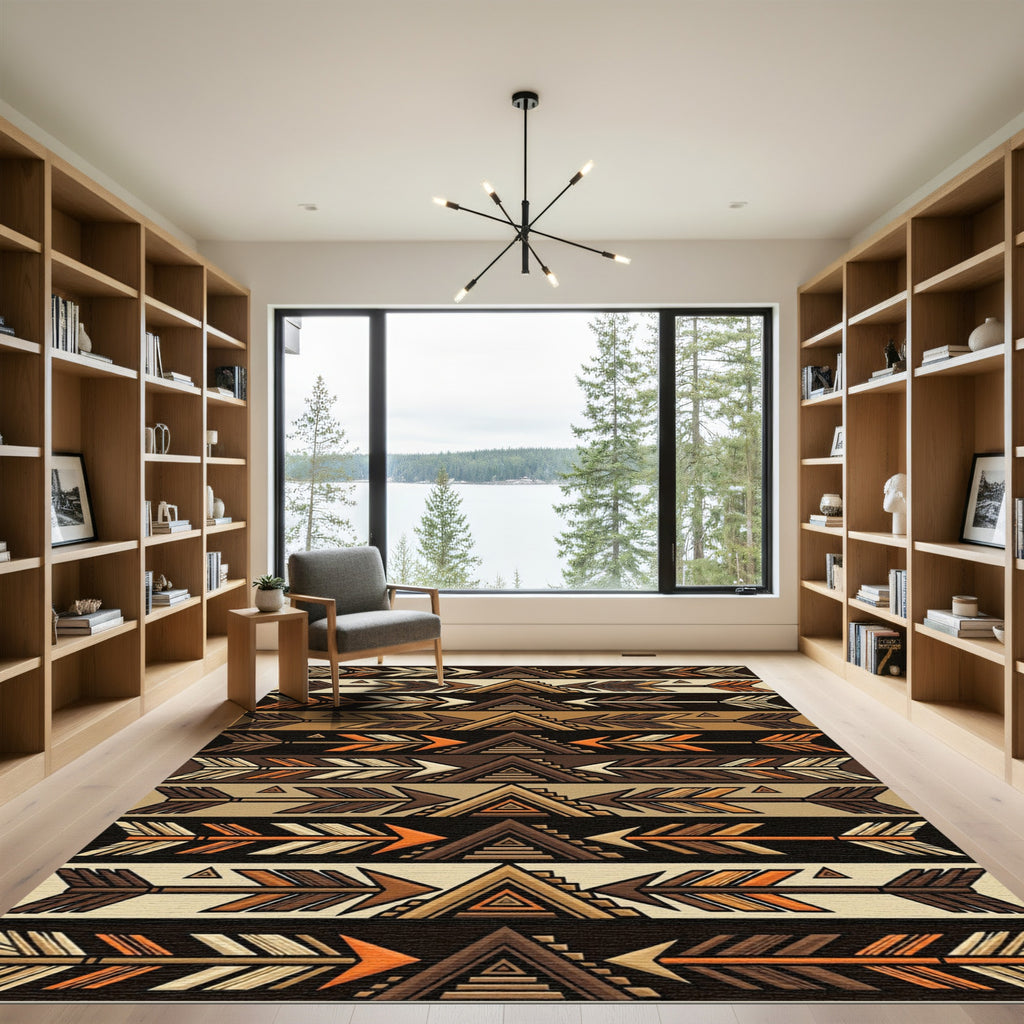 Earthy Arrows Tribal Pattern Rug