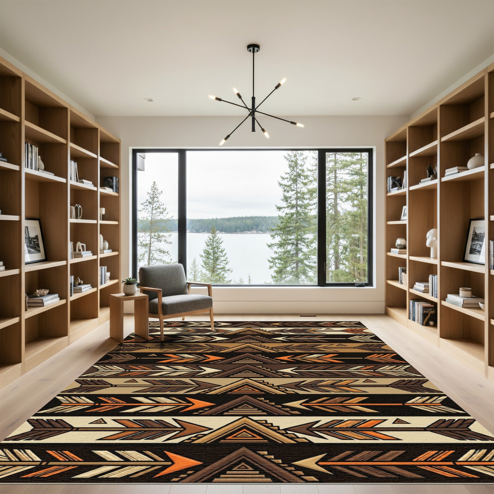 Earthy Arrows Tribal Pattern Rug