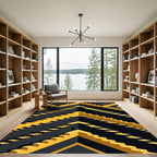 Illusionary Yellow Escher Stairs Rug