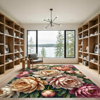 Vibrant Peony Blossom Composition Rug
