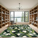 Modern Intertwined Olive Sage Loop Rug