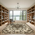 Vintage Floral Medallion Scrollwork Rug