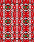 Bold Red Black White Geometric Medallion Rug