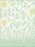 Soft Yellow Purple Botanical Garden Rug