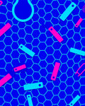 Electric Blue Hexagonal Confetti Rug