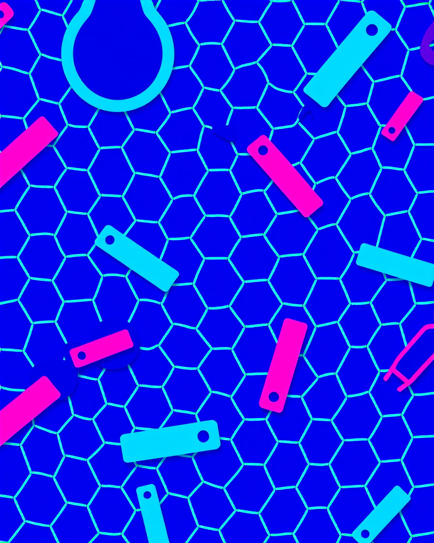 Electric Blue Hexagonal Confetti Rug