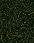 Golden Winding Lines Dark Rug
