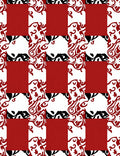 Red Black White Checkerboard Swirl Rug