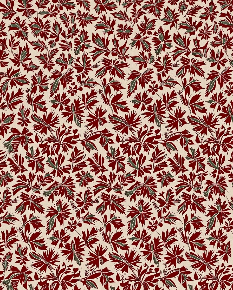 Deep Red Maple Foliage Garden Rug