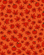 Red Autumn Leaf Pumpkin Scatter Rug