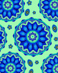 Radiant Blue Floral Mandala Accents Rug