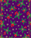 Purple Holly Berry Festive Scatter Rug