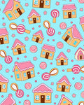 Whimsical Pink Houses Candy Sweet Treat Rug