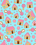 Whimsical Pink Houses Candy Sweet Treat Rug