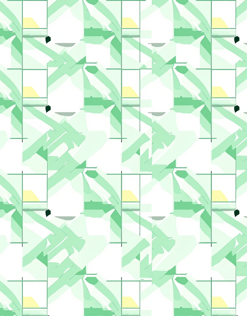 Layered Green Geometric Abstract Rug