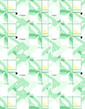 Layered Green Geometric Abstract Rug