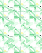 Layered Green Geometric Abstract Rug