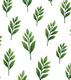 Green Leaf Sprigs Repeat Rug