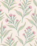 Delicate Pink Flower Botanical Arrangement Rug